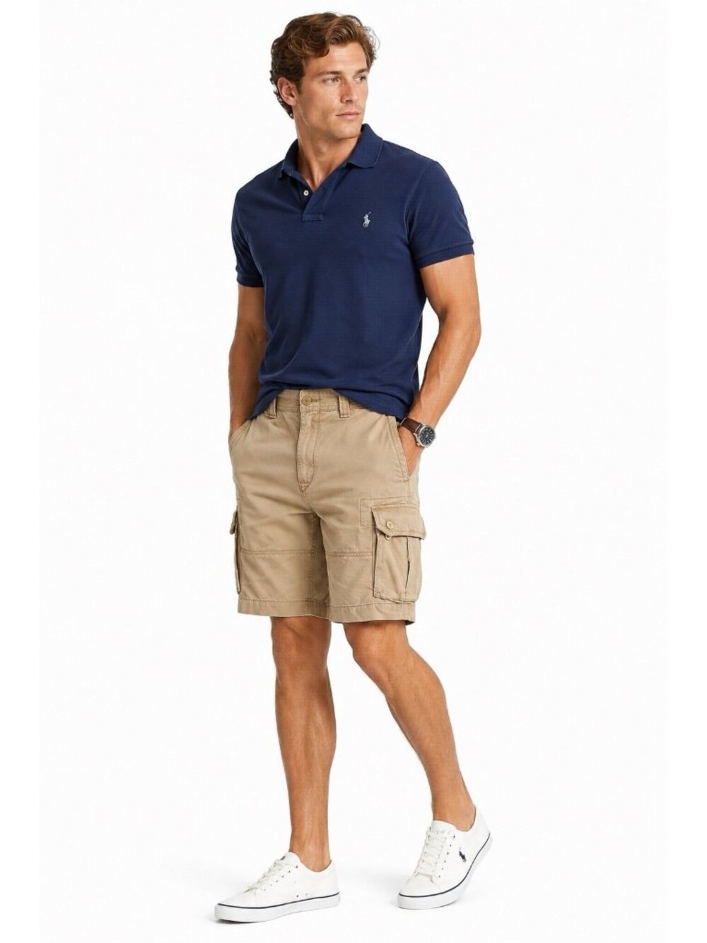 POLO RALPH LAUREN cargo shorts khaki 34 cotton preppy casual country club